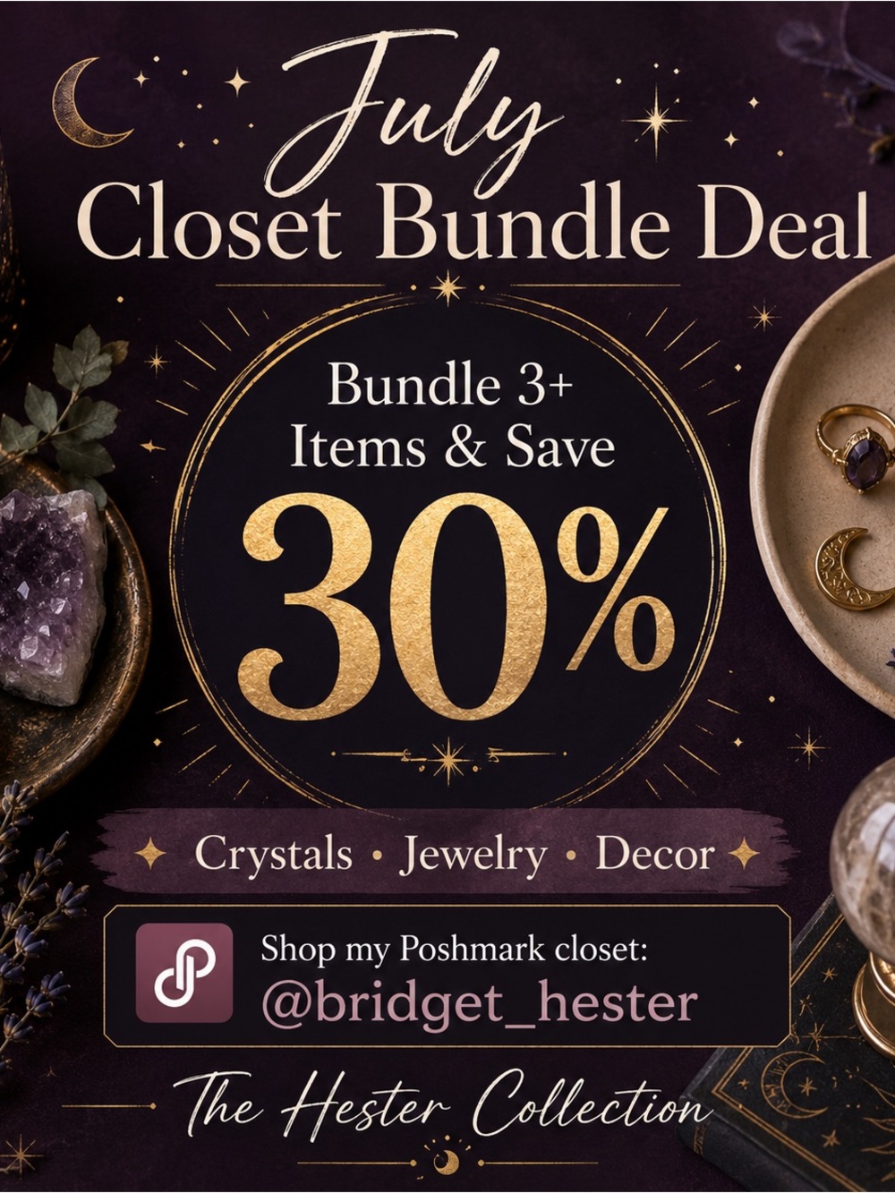 July Closet Bundle Deal - 30% Off Crystals & Jewelry -Through August 8th!